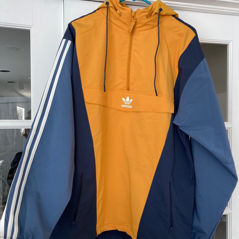 RARE ADIDAS colorblocked 1/2 zip windbreaker